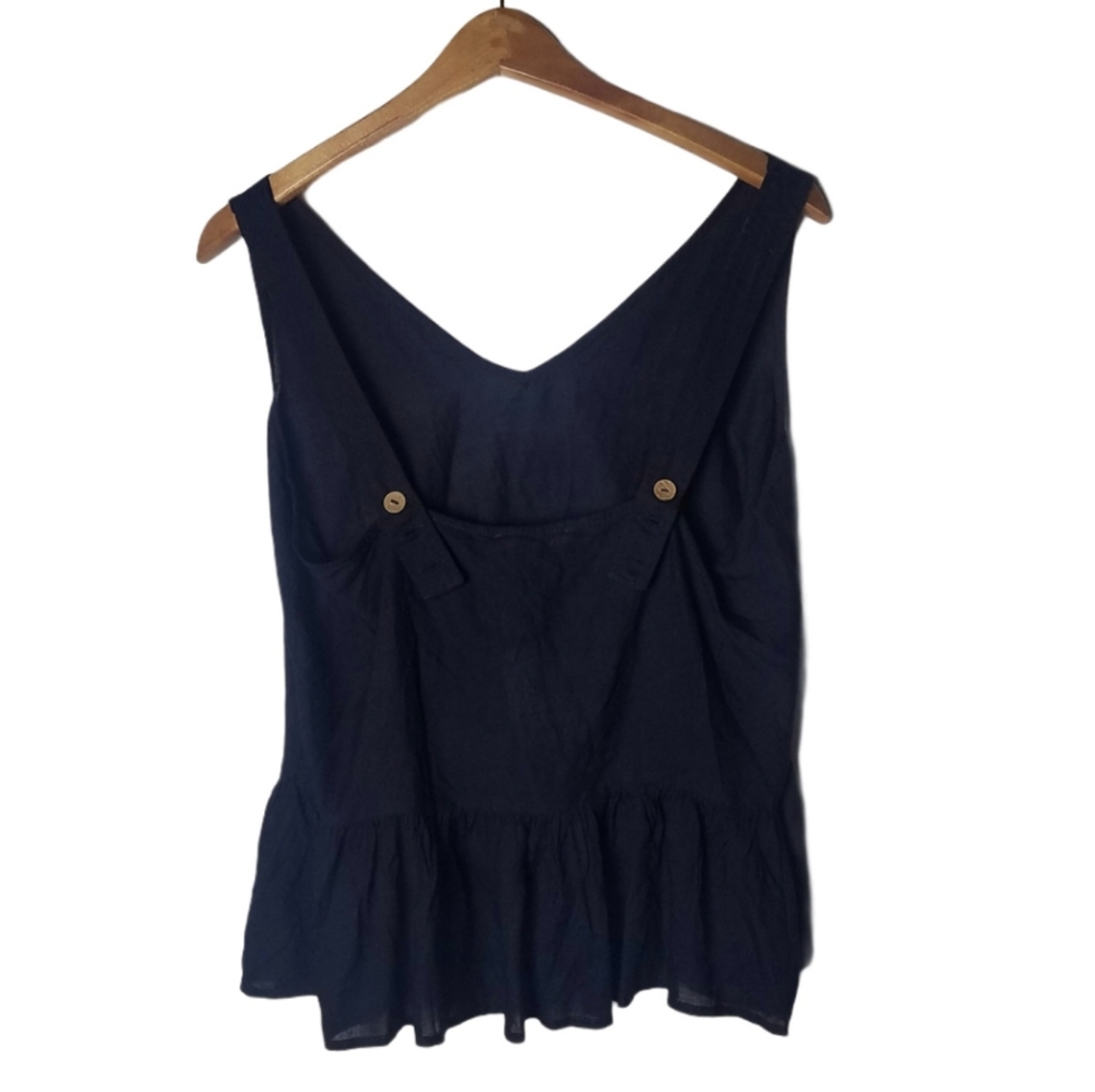 Mango | Sleeveless Blouse Tank Cam Navy Bluei Size Small - Picture 2 of 4